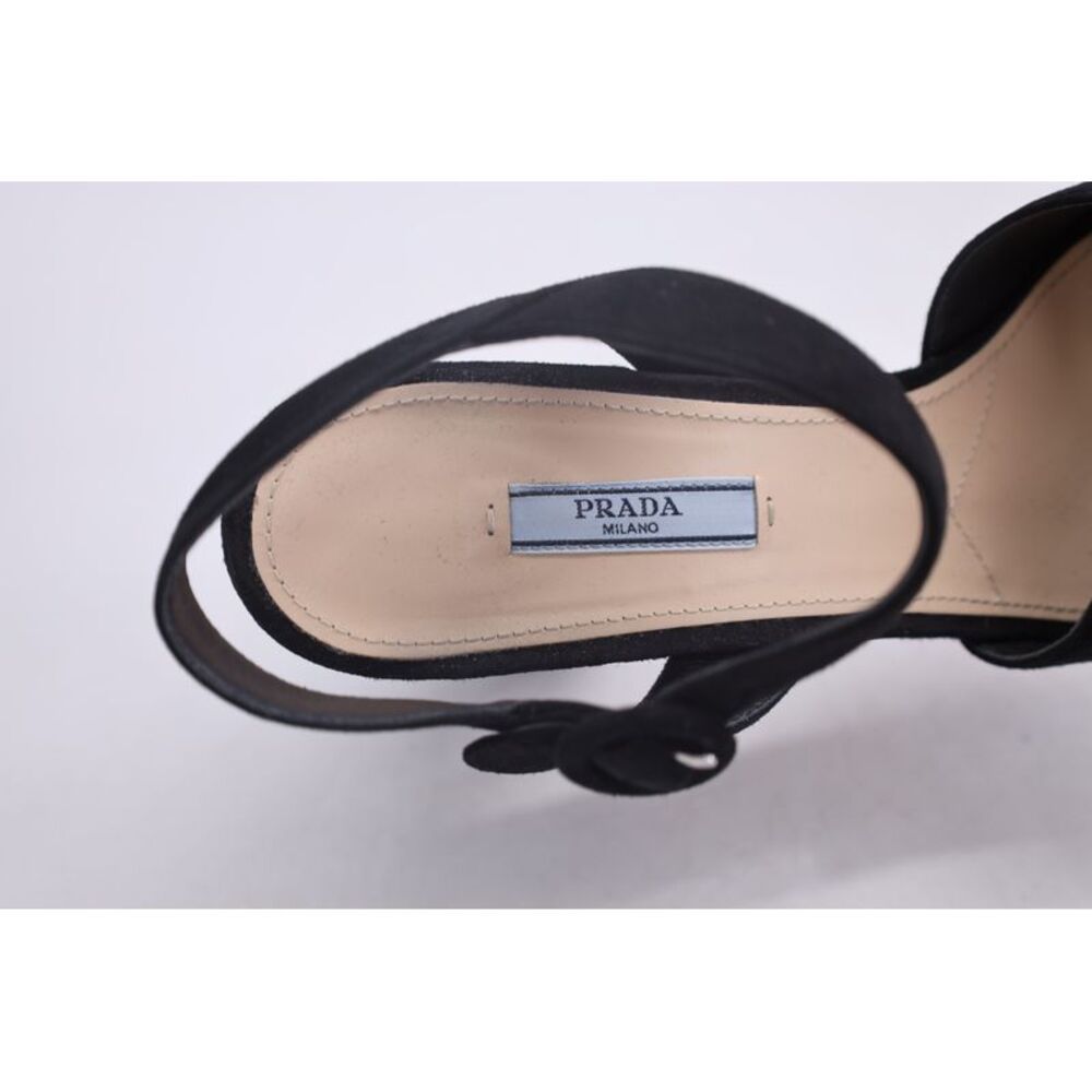 Pre Loved Prada Platform Wedge Sandals Women Black - image 3